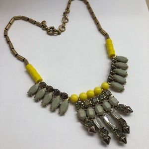 Chartreuse and gray jcrew statement necklace